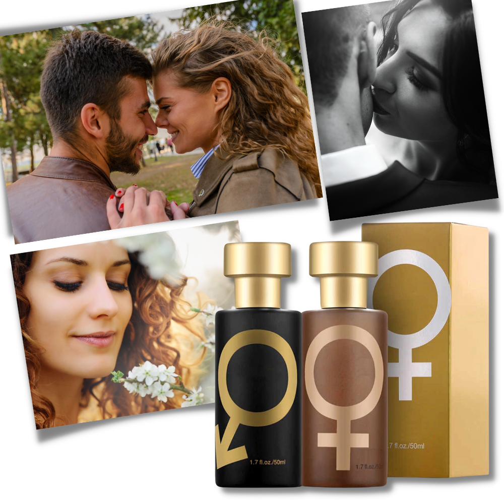Perfume à base de phéromones Smallbee pour hommes e mulheres, frasco com design elegante e líquido transparente.