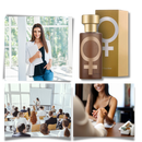 Frasco de perfume à base de feromônios para homens e mulheres da marca Smallbee, com embalagem elegante e design moderno.