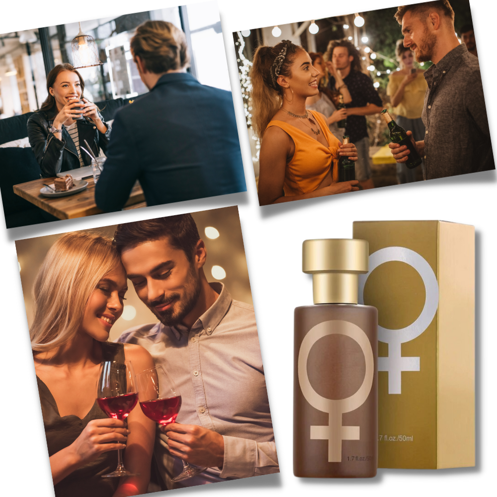Frasco de perfume à base de phéromones Smallbee para homens e mulheres, com embalagem elegante e design compacto.