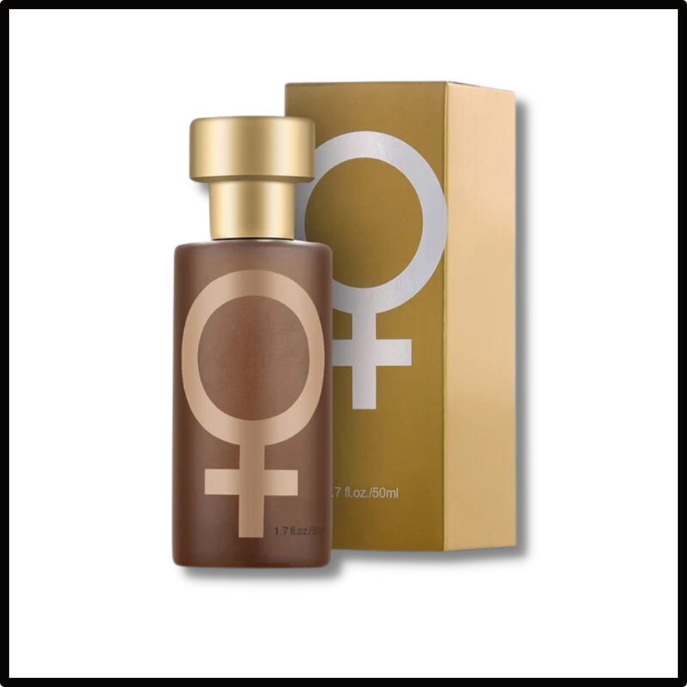 Parfum à base de phéromones Smallbee pour hommes et femmes, frasco élégant avec liquide transparent et capuchon noir.