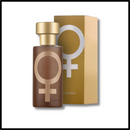 Parfum à base de phéromones Smallbee pour hommes et femmes, frasco élégant avec liquide transparent et capuchon noir.