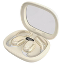 Fones de ouvido Bluetooth Joygrow para tradução, com design beige e componentes de áudio wireless em destaque.