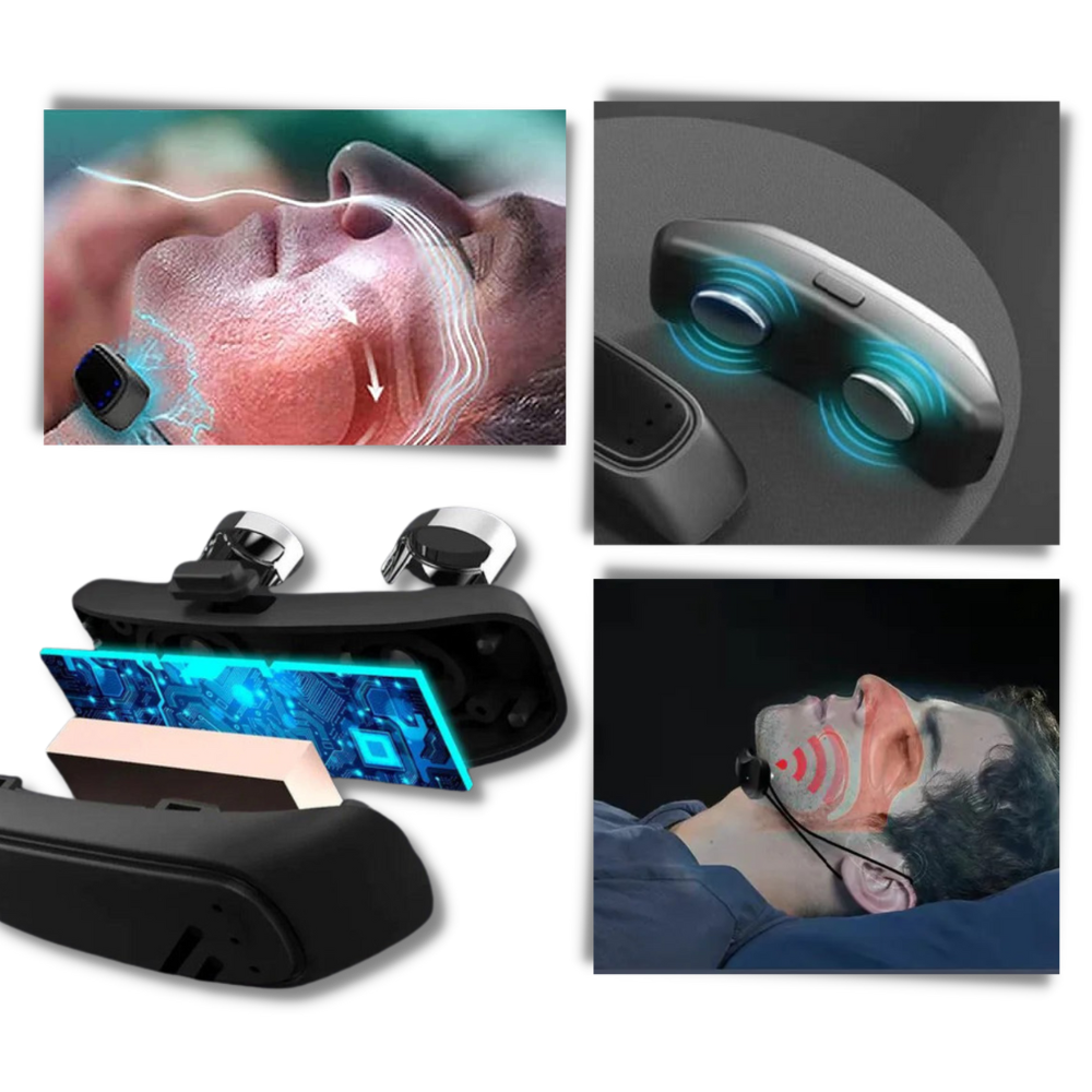 Dispositivo inteligente anti-ronco Tnjskce com tecnologia avançada, ajudando a melhorar a qualidade do sono com design compacto.