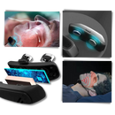 Dispositivo inteligente anti-ronco Tnjskce com tecnologia avançada, ajudando a melhorar a qualidade do sono com design compacto.