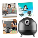 Gimbal inteligente Golden Blue com rotação automática de 360° para câmeras e equipamentos de filmagem.