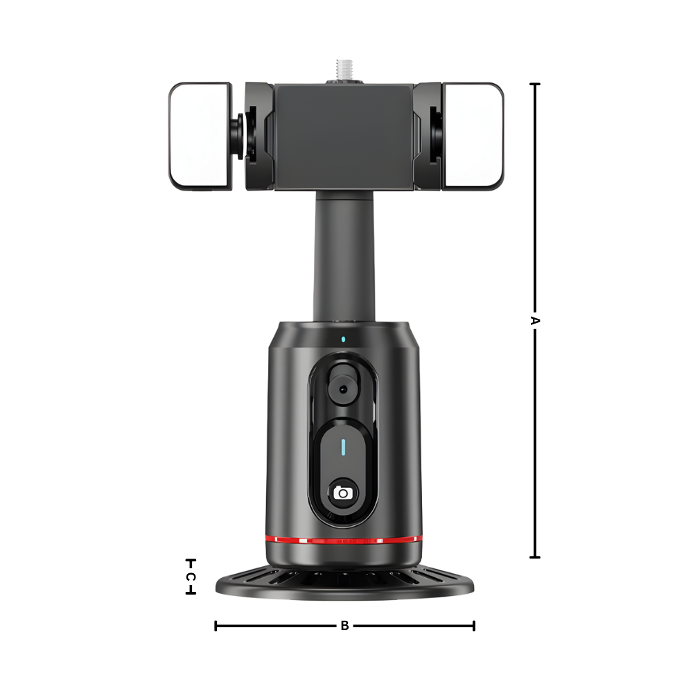 Suporte para celular Maboto com estabilizador e IA, equipado com sistema de seguimento e controle de movimento.
