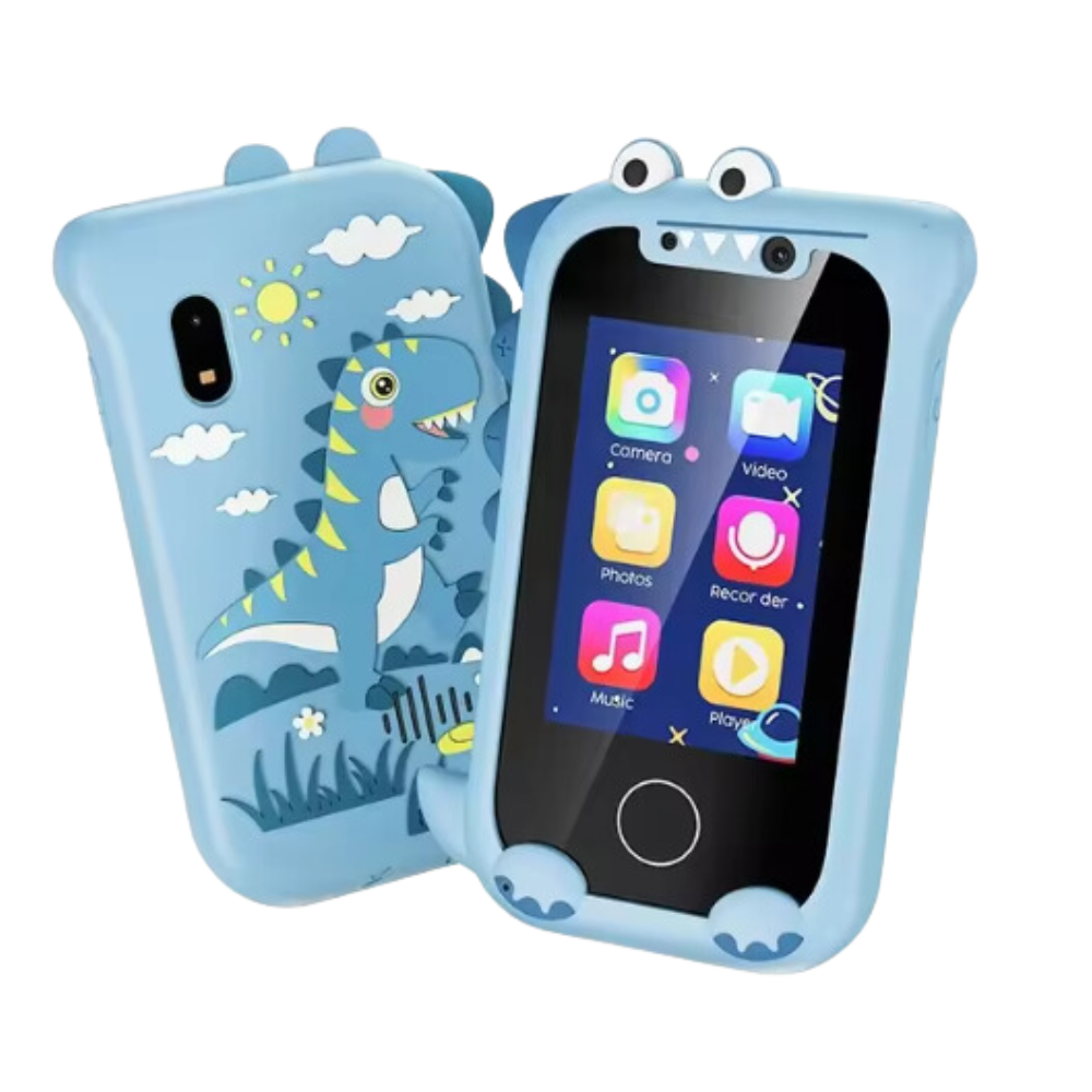 Tripé para telefone móvel Topchances, suporte azul com dinossauro inteligente, ideal para fotos e vídeos com brinquedo interativo.