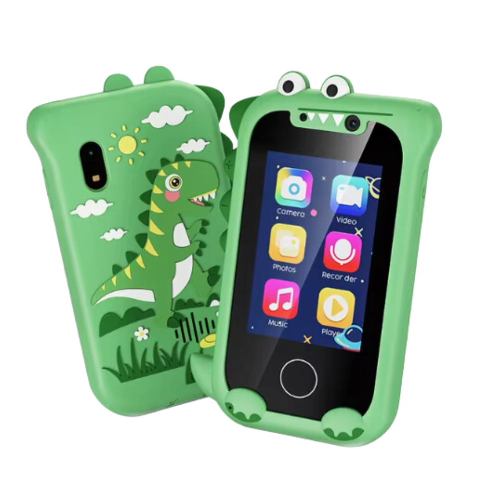 Pés e trépieds para telefone móvel Topchances, suporte verde de dinossauro para telefone inteligente interativo.