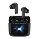 Fones de ouvido Bluetooth com cancelamento de ruído e tela sensível ao toque, marca Lelisten, na cor preta.