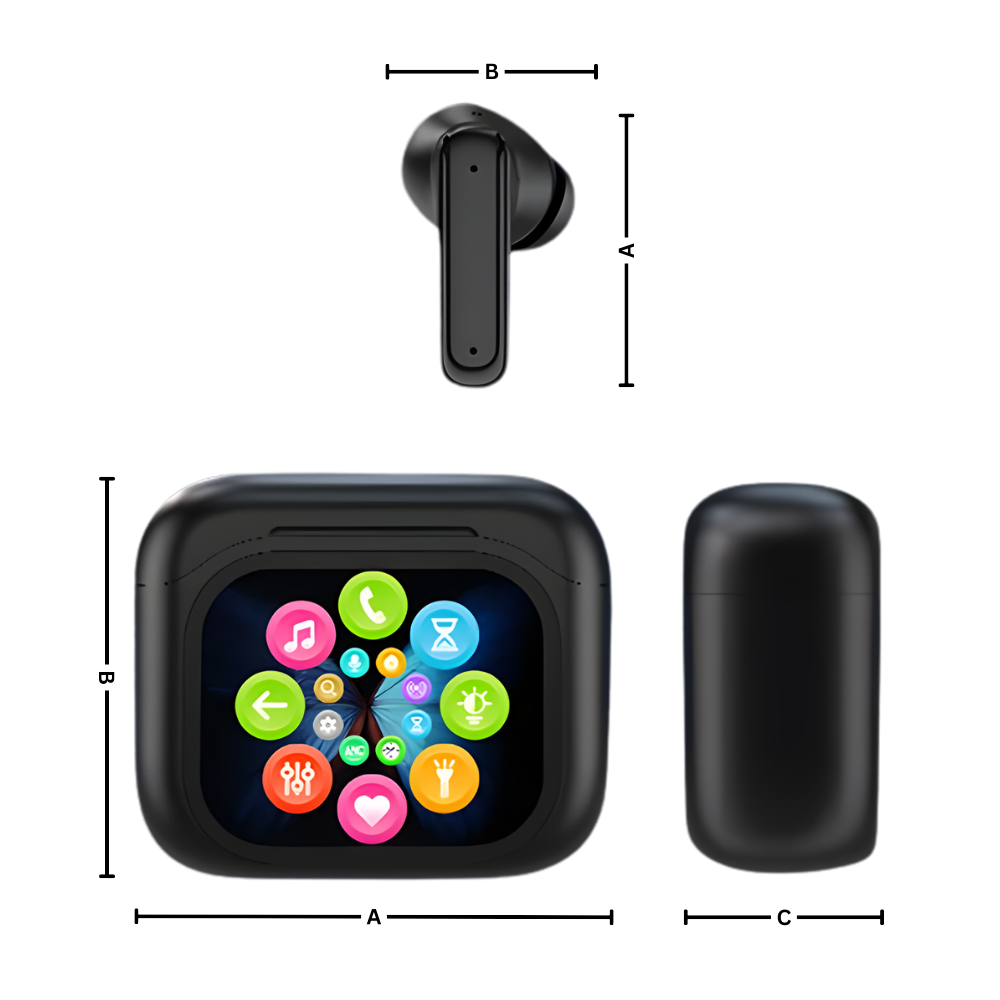 Fones de ouvido Bluetooth com cancelamento de ruído e tela sensível ao toque, marca Lelisten, componentes de áudio.