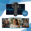 Fones de ouvido Bluetooth Lelisten com cancelamento de ruído, tela sensível ao toque e design compacto para áudio de alta qualidade.