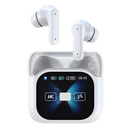 Fones de ouvido Bluetooth com cancelamento de ruído e tela sensível ao toque, marca Lelisten, cor branca, componentes de áudio