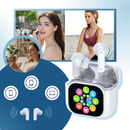 Fones de ouvido Bluetooth com cancelamento de ruído, controle por tela sensível ao toque, componentes de áudio Lelisten.