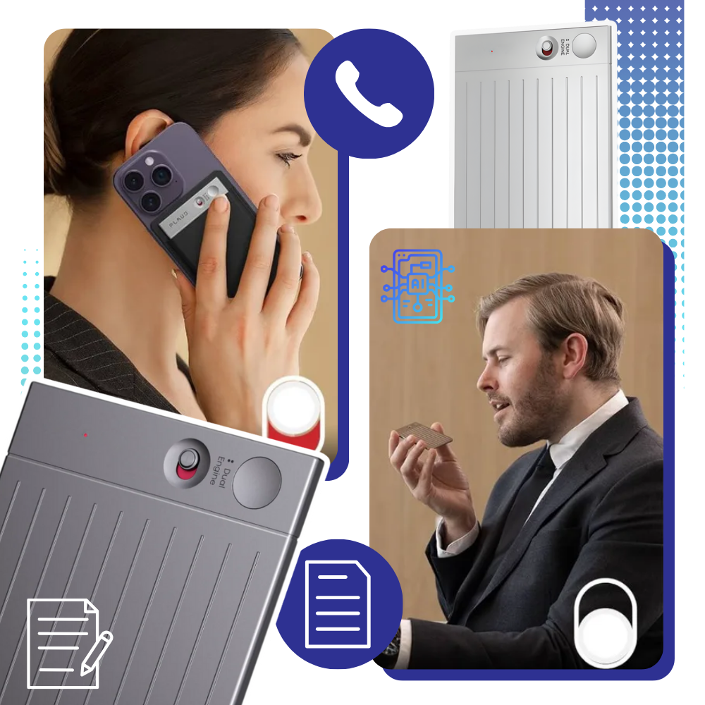 Transcritor de áudio Smart Note da Newyes, dispositivo portátil para gravação e transcrição de áudio com alta clareza.