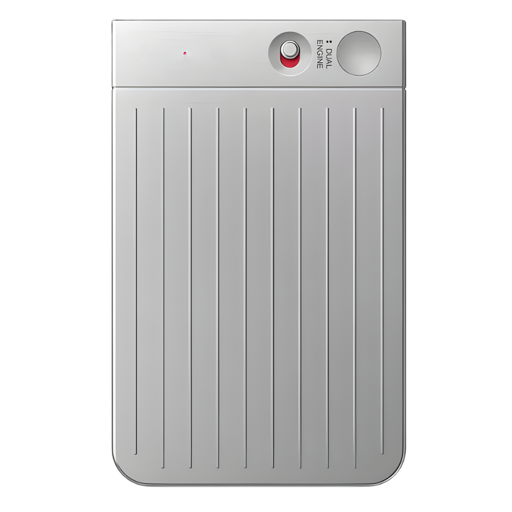 Transcritor de áudio Smart Note da Newyes em acabamento prateado, dispositivo portátil para gravação e transcrição de áudio.