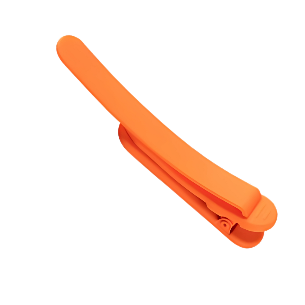 Marcador de página inteligente de silicone laranja da Frcolor, com design flexível e funcionalidade inovadora para livros.
