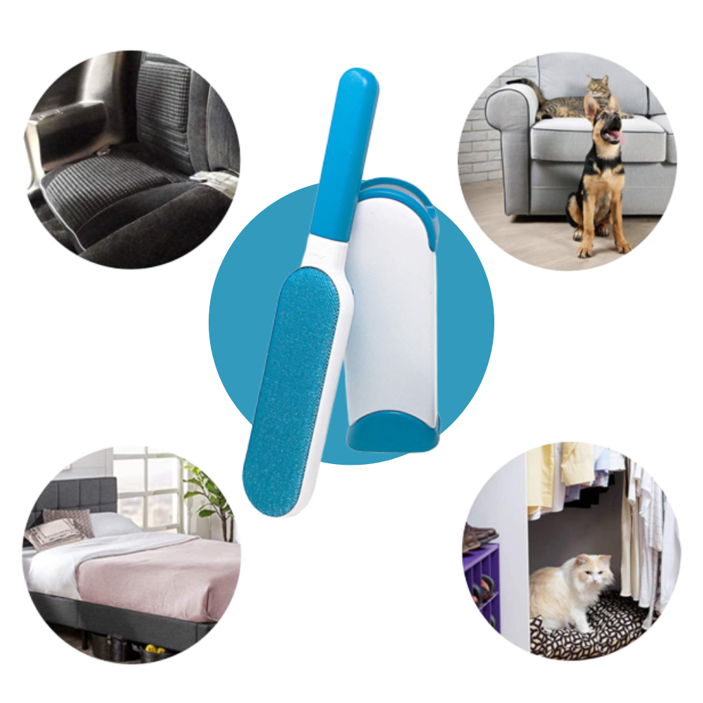 Escova anti-pelos para animais de estimação Smileol, material de toilettage com cerdas removíveis, ideal para pets.