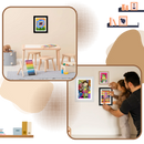 Quadro para foto HearthSong Lil Davinci com acabamento liso, ideal para exibir fotos criativas e decorativas.