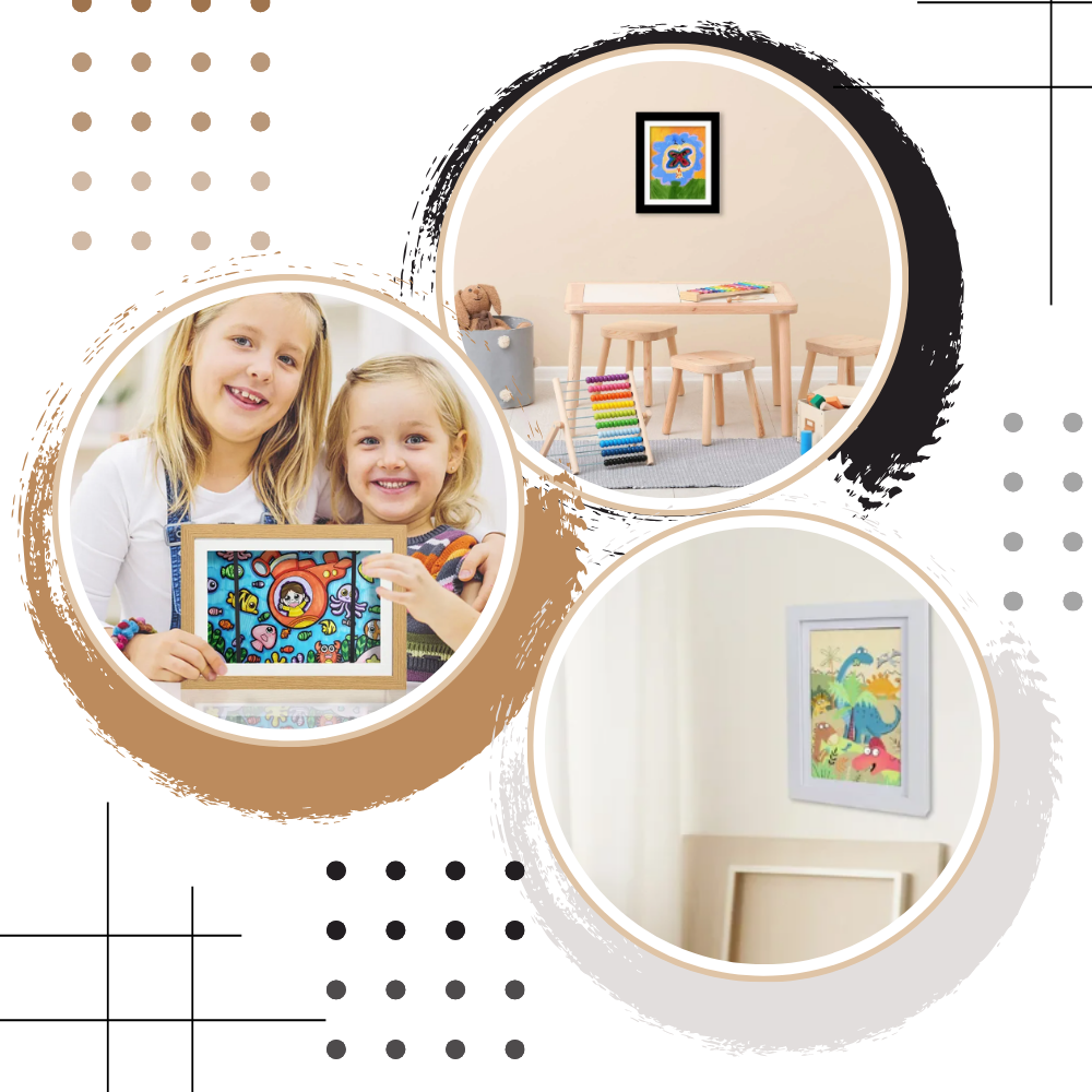Quadro de foto HearthSong Lil Davinci com acabamento liso e polido, destaque para design elegante e acabamento suave.