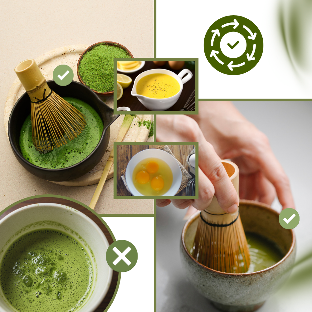Batedor de matcha da Doctor-king, utensílio de cozinha para misturar de forma lisa e homogênea o pó de matcha.