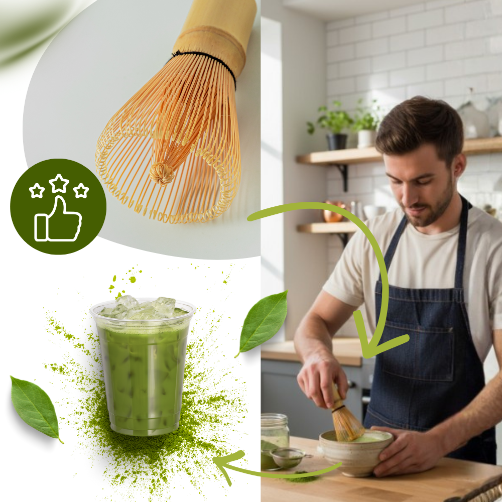 Batedor de matcha da Doctor-king para misturar de forma lisa e homogênea, utensílio de cozinha para preparo de bebidas.