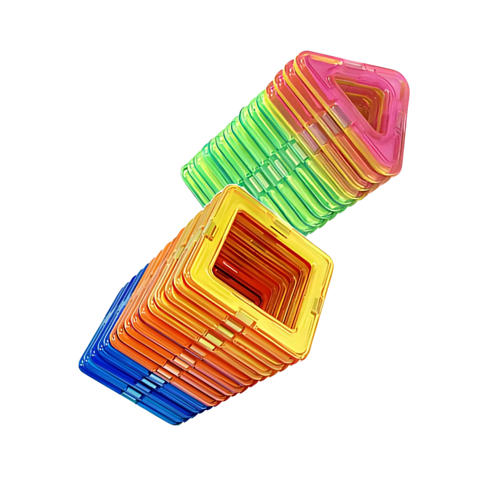 Blocos de construção magnéticos Netjett, brinquedo de montar com peças grandes e coloridas para crianças.