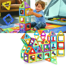 Blocos magnéticos de construção Netjett para montar e criar estruturas criativas com brinquedos de construção.
