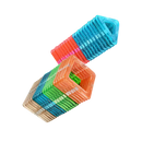 Blocos de construção magnéticos Netjett, brinquedo de montar com peças pequenas e coloridas para montar diferentes formas.