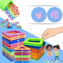 Blocos de construção magnéticos Netjett, armazenamento de brinquedos de montar com encaixes coloridos e design compacto.