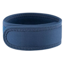 Cintura elástica sem fivela Kuluzego, faixa azul ajustável e confortável, vista lateral com estiramento.