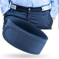 Cintura elástica sem fivela Kuluzego, faixa ajustável com design sem fivela, vista lateral, material flexível e confortável.