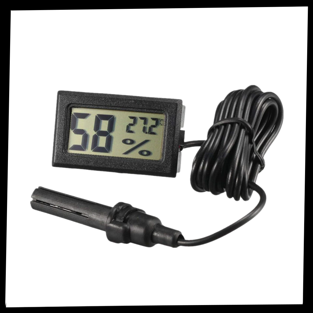 Termômetro higrometro digital Sodial com display LCD para medição precisa de temperatura e umidade.