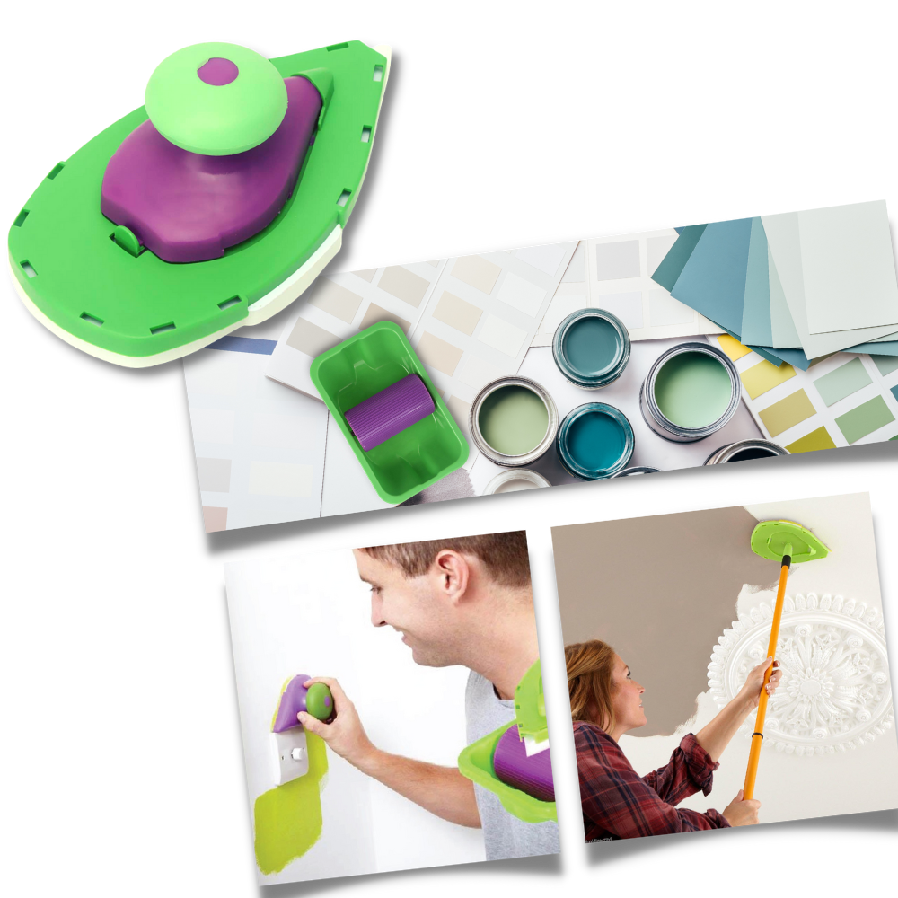 Conjunto de ferramentas de pintura Sodial, incluindo rolos e esponja para aplicar tinta de forma eficiente.