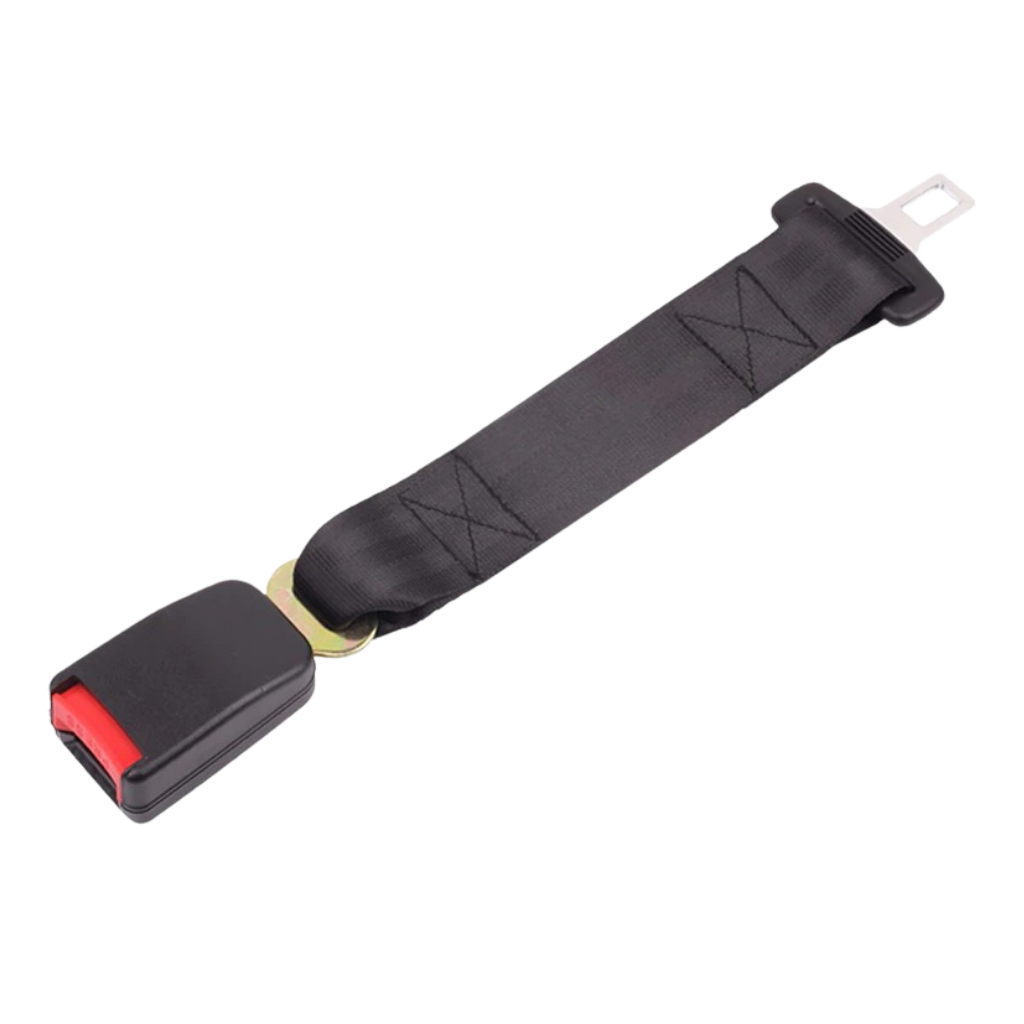 Rallonge universal de ceinture de sécurité Sodial, ajustable, pour sécurité des véhicules, montrée attachée à la ceinture de voiture.