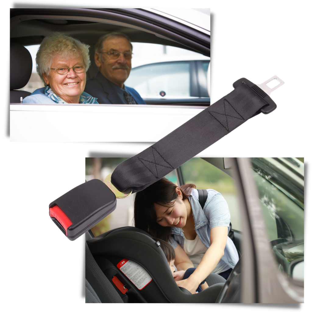 Rallonge universal de ceinture de sécurité Sodial pour véhicules, en plastique noir, pour ajustement et confort.