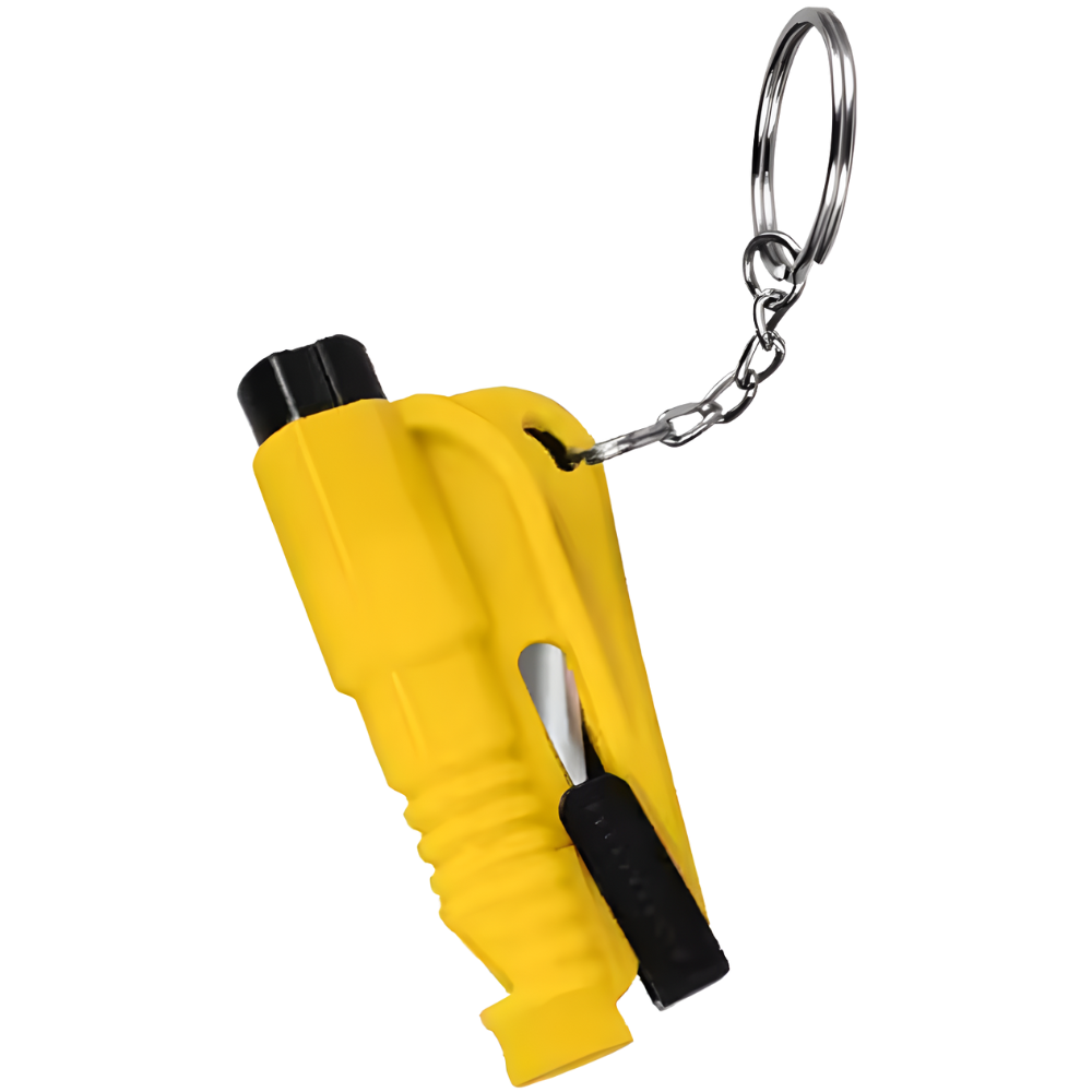 Ferramenta de segurança Sodial 2 em 1 para veículos, quebra vidro e corta cinto, preta, usada para emergência veicular.