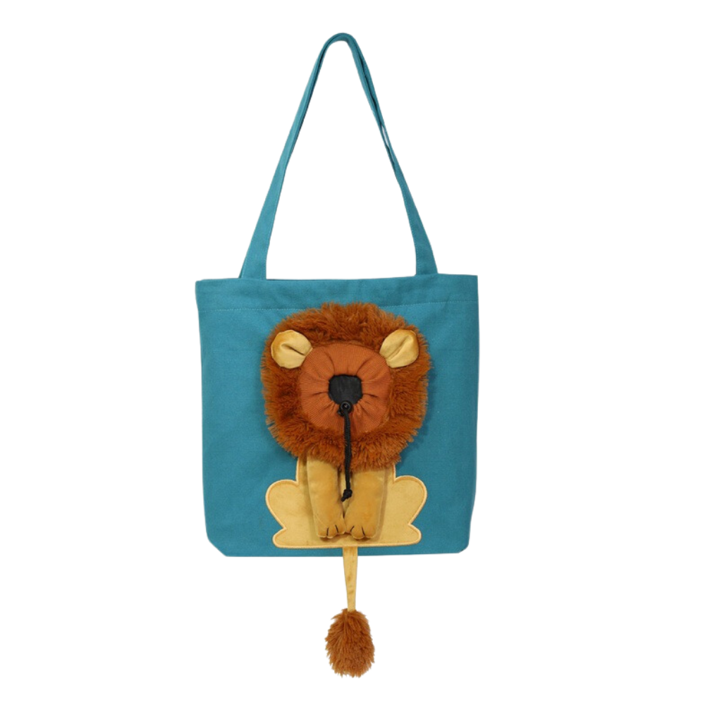 Bolsa de transporte para gatos da Clberni, macia e respirável, com estampa de leão para animais de estimação.