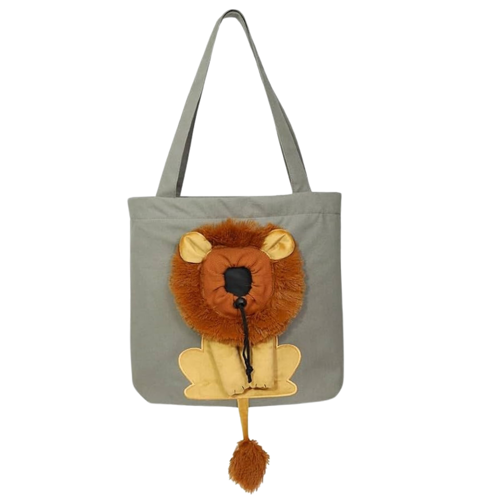 Bolsa de transporte para gatos Clberni, de tecido macio e respirável, com estampa de leão, ideal para viagens com felinos.