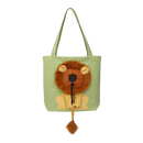 Capa de transporte para gato Lion da Clberni, feita de material macio e respirável, na cor verde.