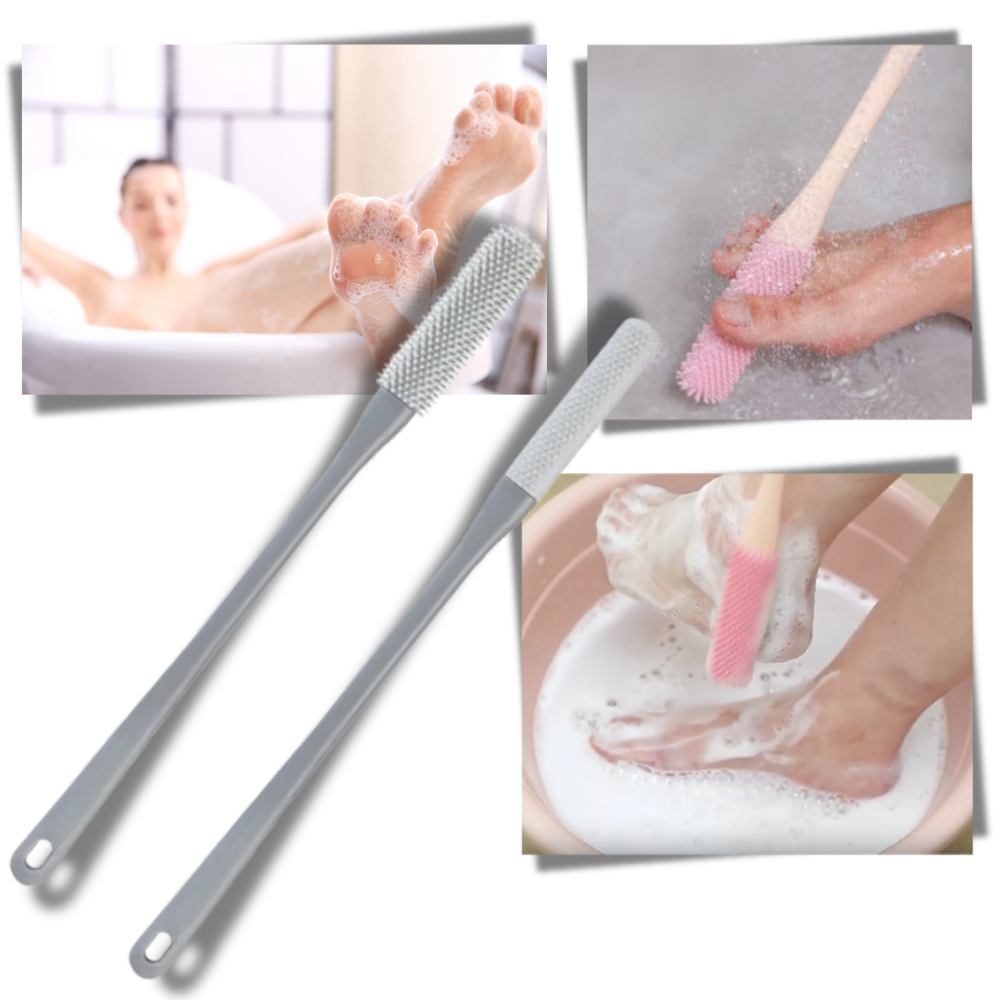 Escova de pés com cerdas macias da Homyl, ideal para cuidar e massagear os pés com suavidade.