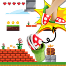 Pantuflas de pelúcia do Mario com planta piranha, estilo confortável, da Focusnorm, para usar em casa com tema de videogame.