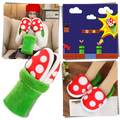 Pantuflas de pelúcia Mario com planta piranha, estilo confortável, da marca Focusnorm, ideal para fãs de jogos e cosplay.