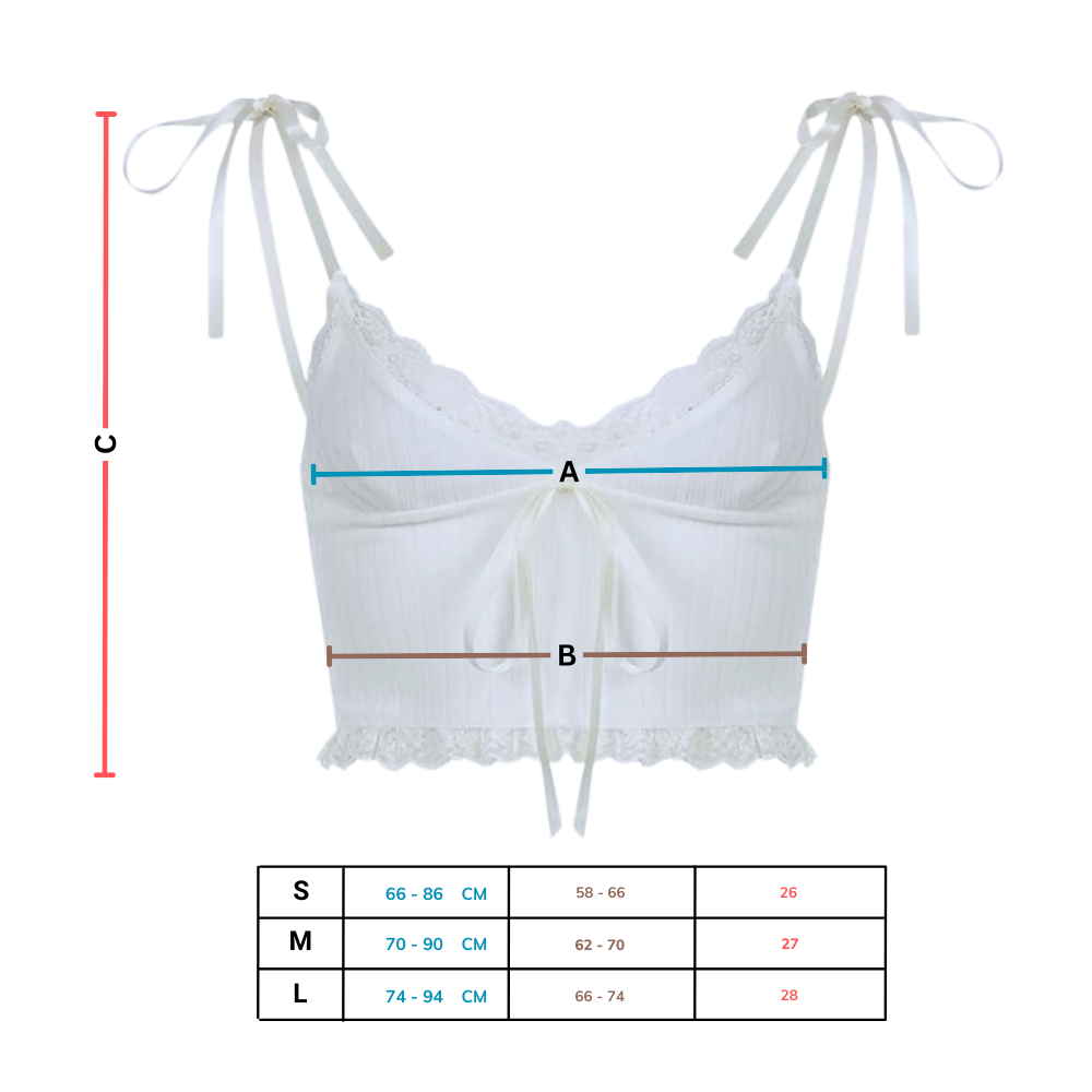 Blusa cropped da Yiwei com detalhes em renda nas bordas, estilo feminino e elegante, vista frontal do top cropped com acabamento em renda