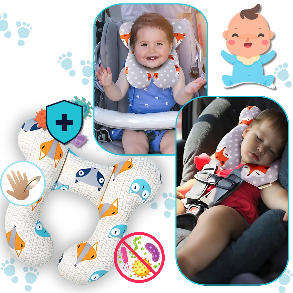 Almofada macia para bebê da Hardlegix, acessório de assento auto para bebês e crianças pequenas, com detalhes de alergênicos.