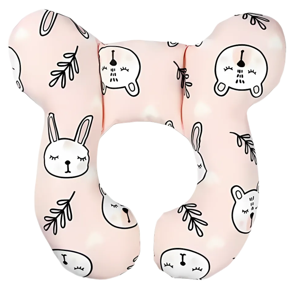 Almofada para bebê da Hardlegix, acessório de assento auto com design de urso rosa, confortável e macia para recém-nascidos.