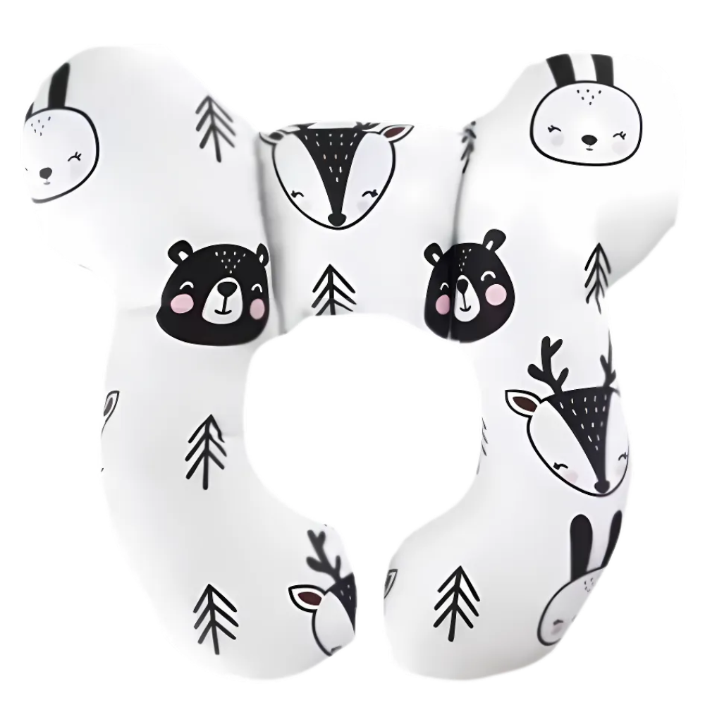 Almofada para bebê Hardlegix, acessório de assento auto com design de urso branco, confortável e macia para recém-nascidos.