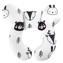 Almofada para bebê Hardlegix, acessório de assento auto com design de urso branco, confortável e macia para recém-nascidos.