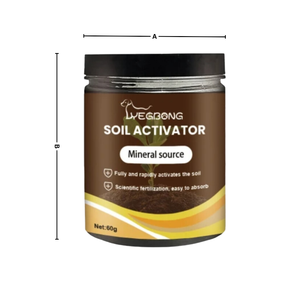 Ativador de solo para jardinagem Soil Activator, fertilizante orgânico de 60g para melhorar nutrientes do solo.