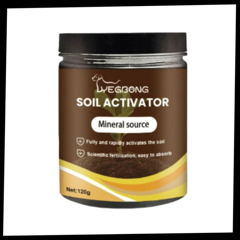 Ativador de solo para jardinagem Soil Activator, fertilizante orgânico em pó de 60g para melhorar nutrientes do solo.