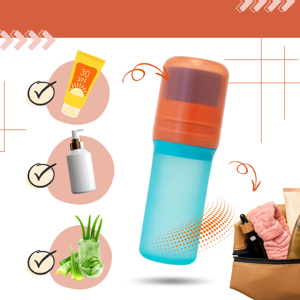 Aplicador de creme solar Solar Buddies com bico para fácil aplicação de cosméticos solares.